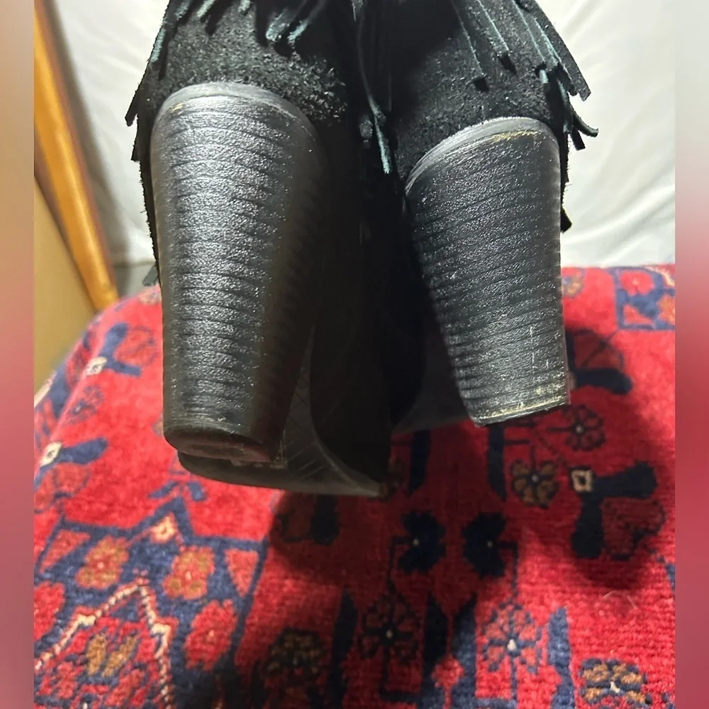 DV by Dolce Vita Black Fringe Ankle Booties